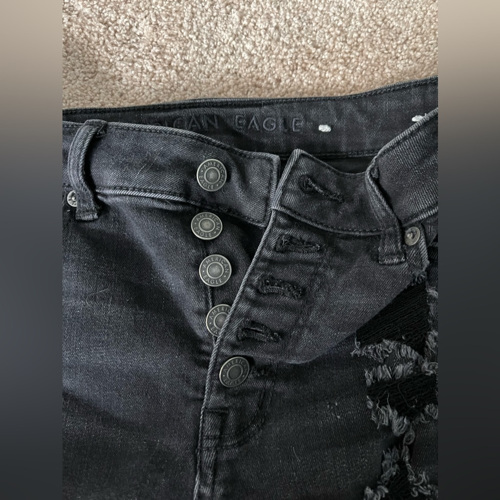 AE ripped black jean shorts - Picture 7 of 8